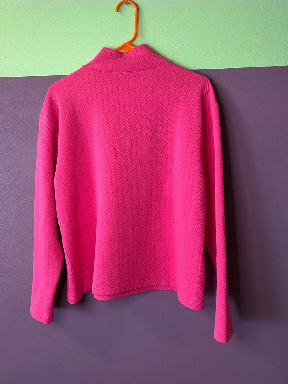 J. Crew Bright Hot Pink Textured Turtleneck Sweater
